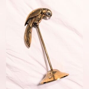 Vintage Art Deco Brass Parrot - From Pier 1 Imports - Made In Korea